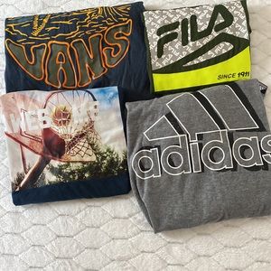 4 pc lot of shirts 3 graphic shirt 1 long sleeve Boys size Large(14-16)